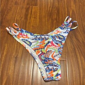 Colorful Smocked Bikini Bottom - Multicolor